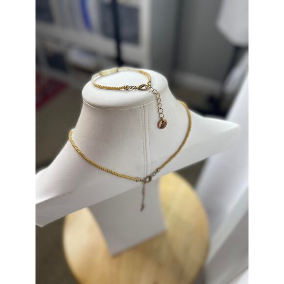 Plunder set bracelet and necklace signed costume jewelry natural neutral boho - Picture 4 of 12